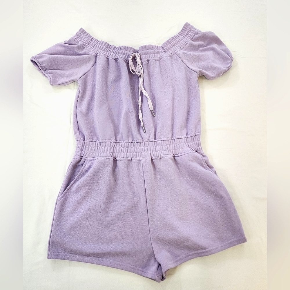 Better Be Lavender Off-Shoulder Women's Romper, size Large